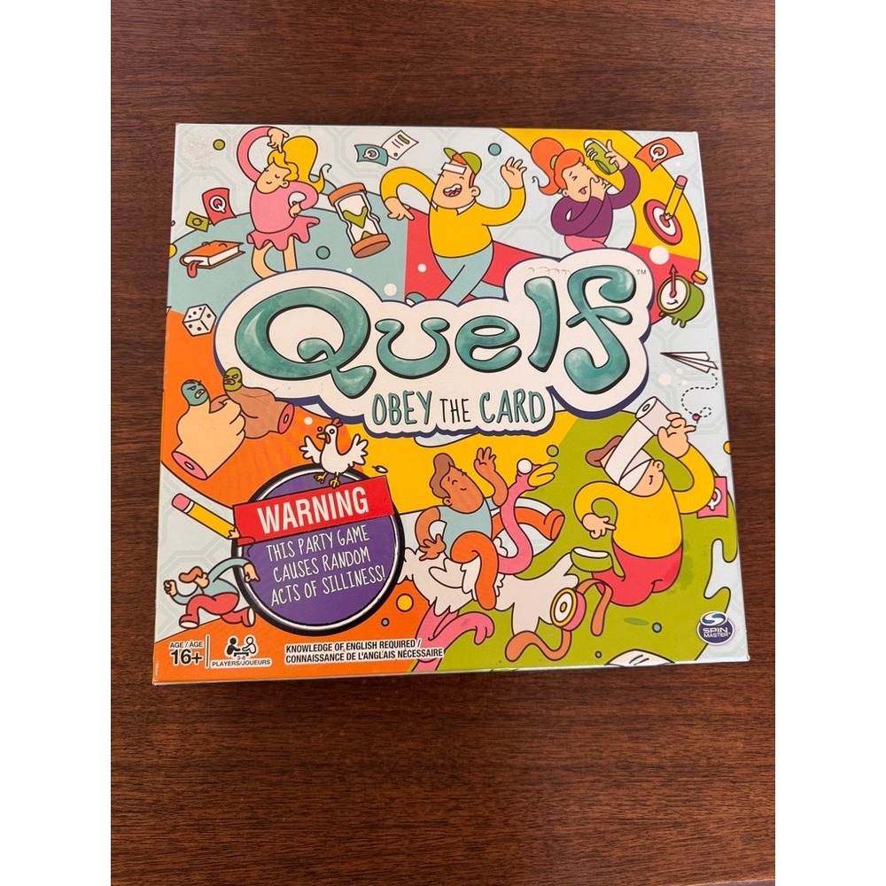 Quelf Obey The Card Unpredictable Party Board Game Spin Master 20089939 Open Box